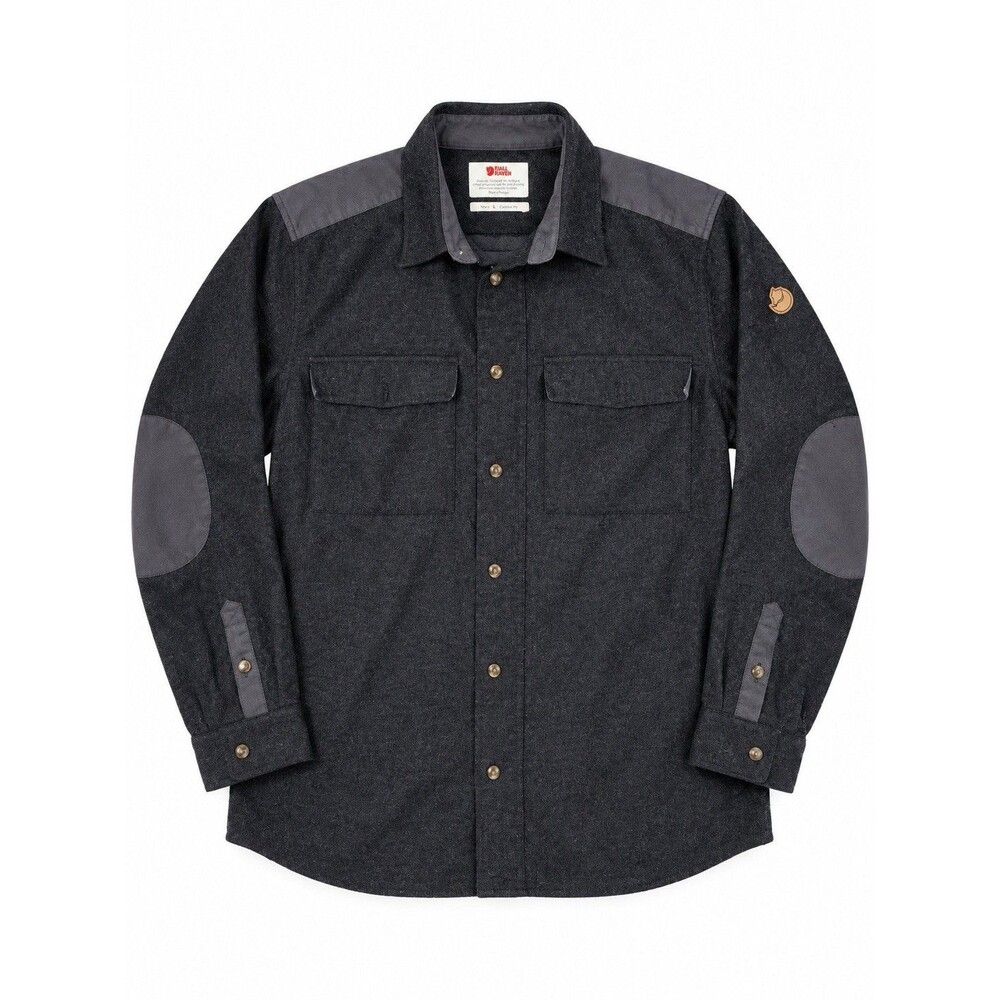 Fjallraven Ovik Re-Wool Shirt Jacket Men’s L Dark Gray G-1000 Portugal